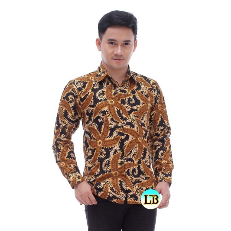 JANITRA baju batik pria lengan panjang modern Non Furing Bahan Katun Primis