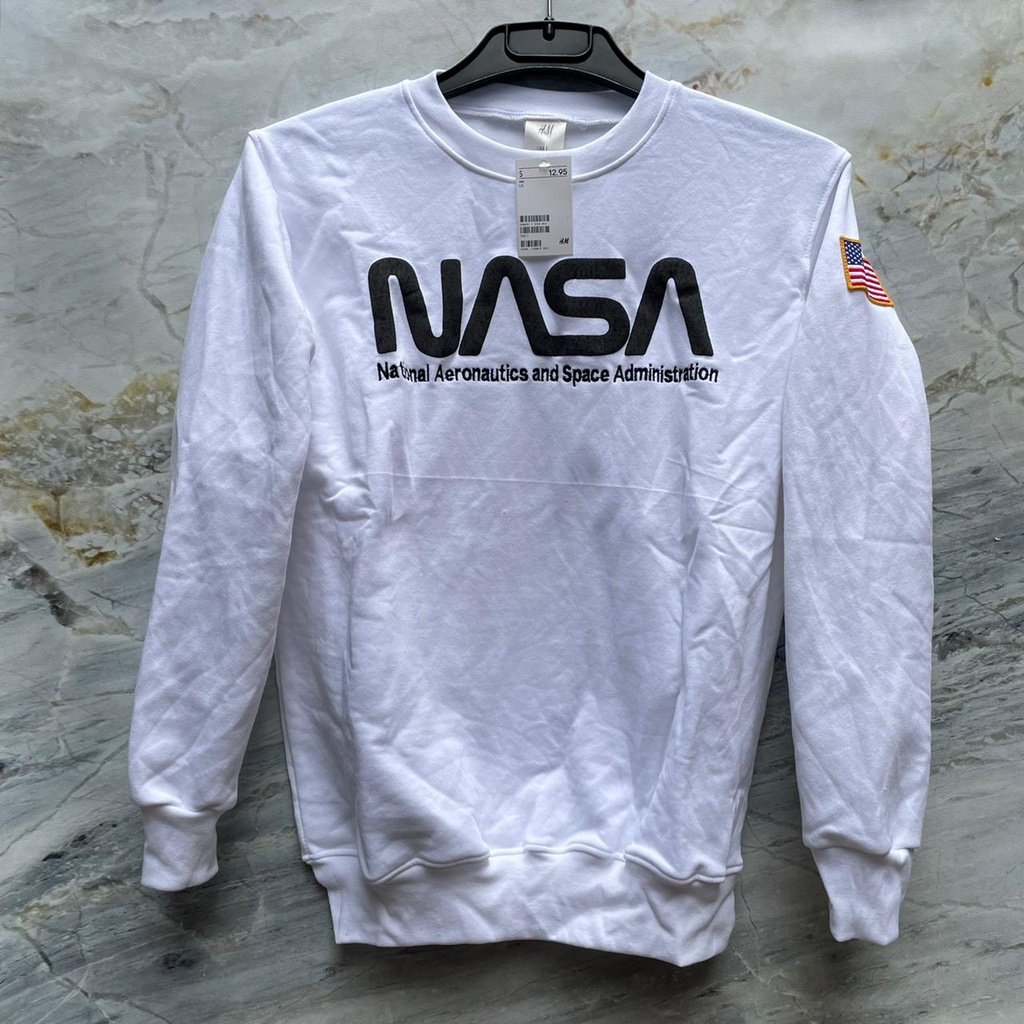 H&amp;M Crewneck NASA White / Sweater HnM Original Pria Wanita