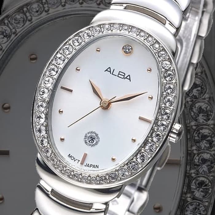 Alba Ladies AH7L45X1 Jam Tangan Wanita Original AH7L45 Oval Stainless