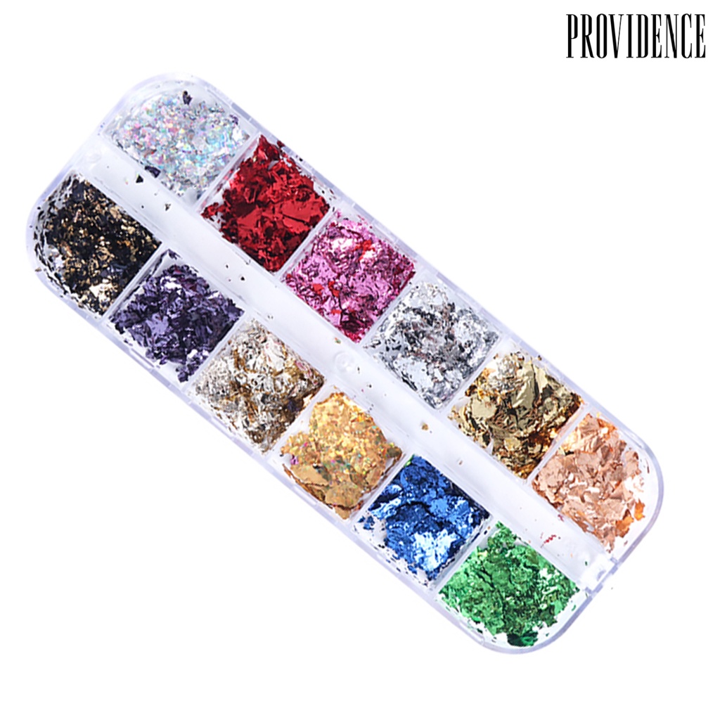 Providence 1 Box Ultra Thin Metallic Nail Foil Bright Color Irregular Crafts Making Gold Foil Flakes Makeup Accessories
