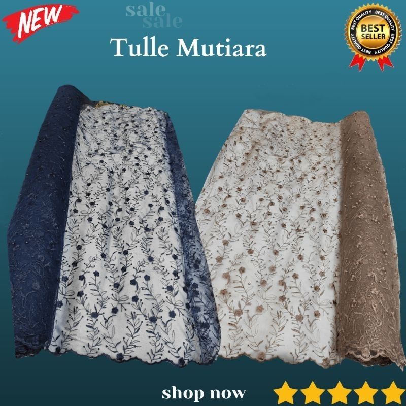OBRAL. KAIN TILE MUTIARA IMPORT GLITER. LACE BROKAT BRUKAT KEBAYA