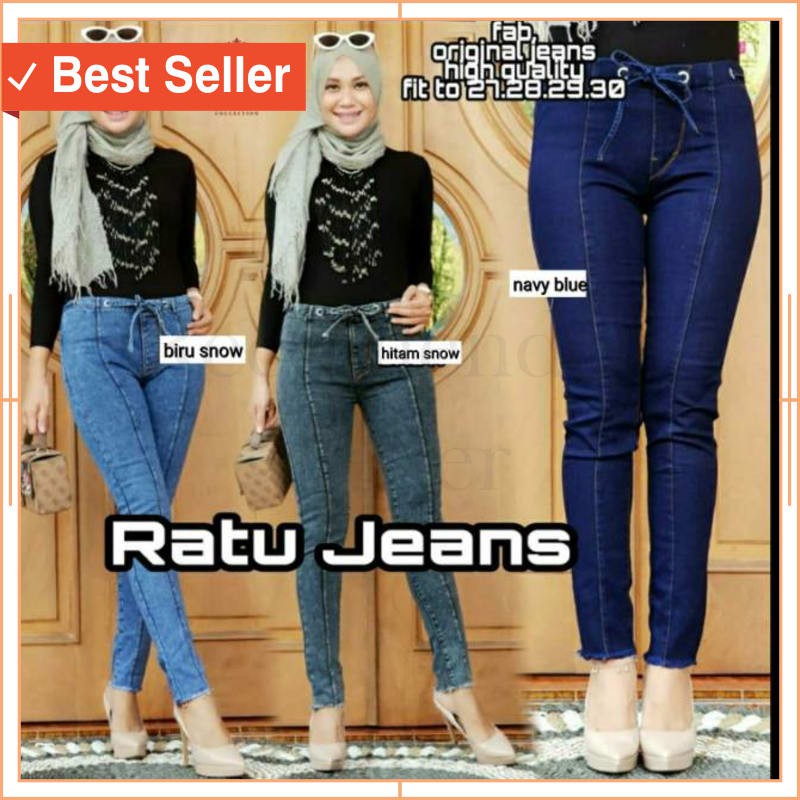 JEANS MODERN STYLE KEREN KEKINIAN HITS HITZ / High Waist Tali Snow Line