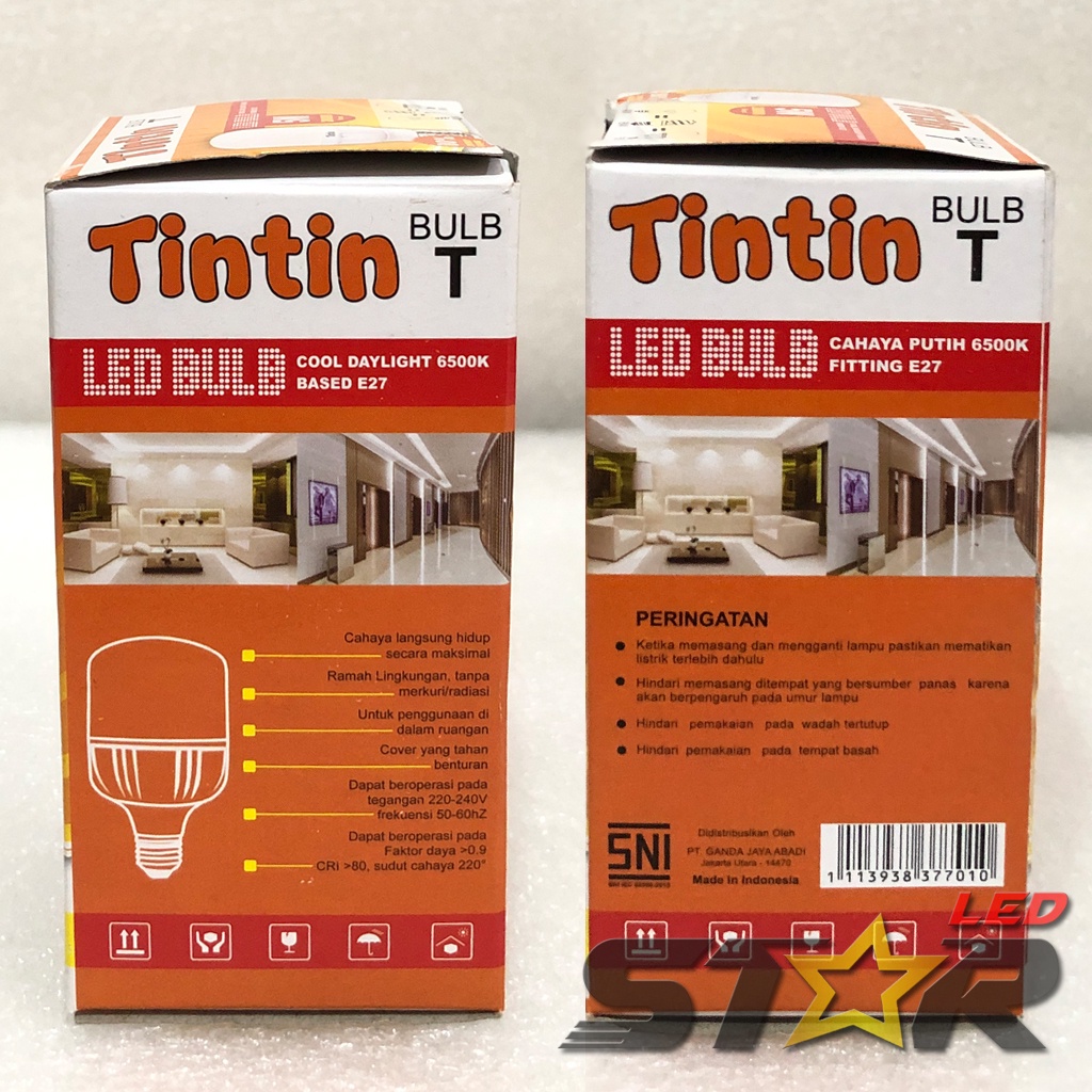 TINTIN Bulb T LED 20W, 30W Lampu Bohlam Tabung Murah Hemat Energi Irit Listrik 20 30 WATT Termurah Terlaris Star