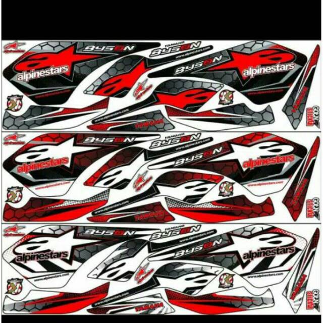  striping  lis sticker variasi yamaha byson  carbu 