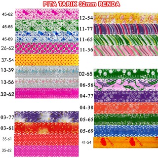 GROSIR Pita  Serut  Renda 32 mm Serut  Besar Hiasan  Parcel 