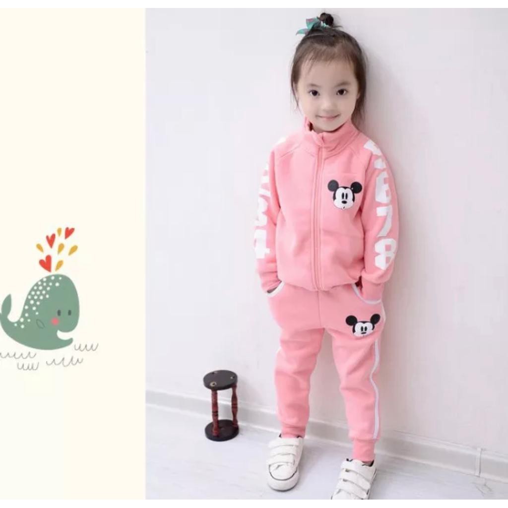 SETELAN JAKET ANAK PEREMPUAN JAKET MIKI MOUSE 1-5 TAHUN SWEATER JAKET JOGGER ANAK PEREMPUAN TERBARU