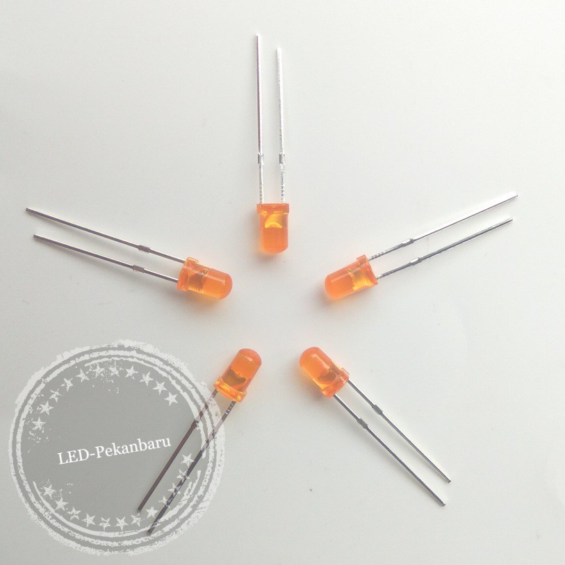 LED DIODA 3MM DIFFUSED ORANGE ROUND HAT