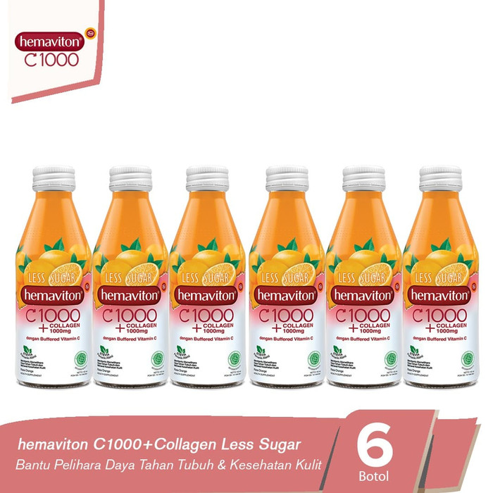Hemaviton Bundle Pack C1000+Collagen Less Sugar [150mL/6 Botol]