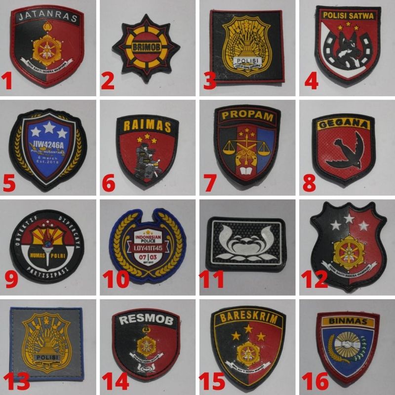 patch rubber,tempelan karet polisi