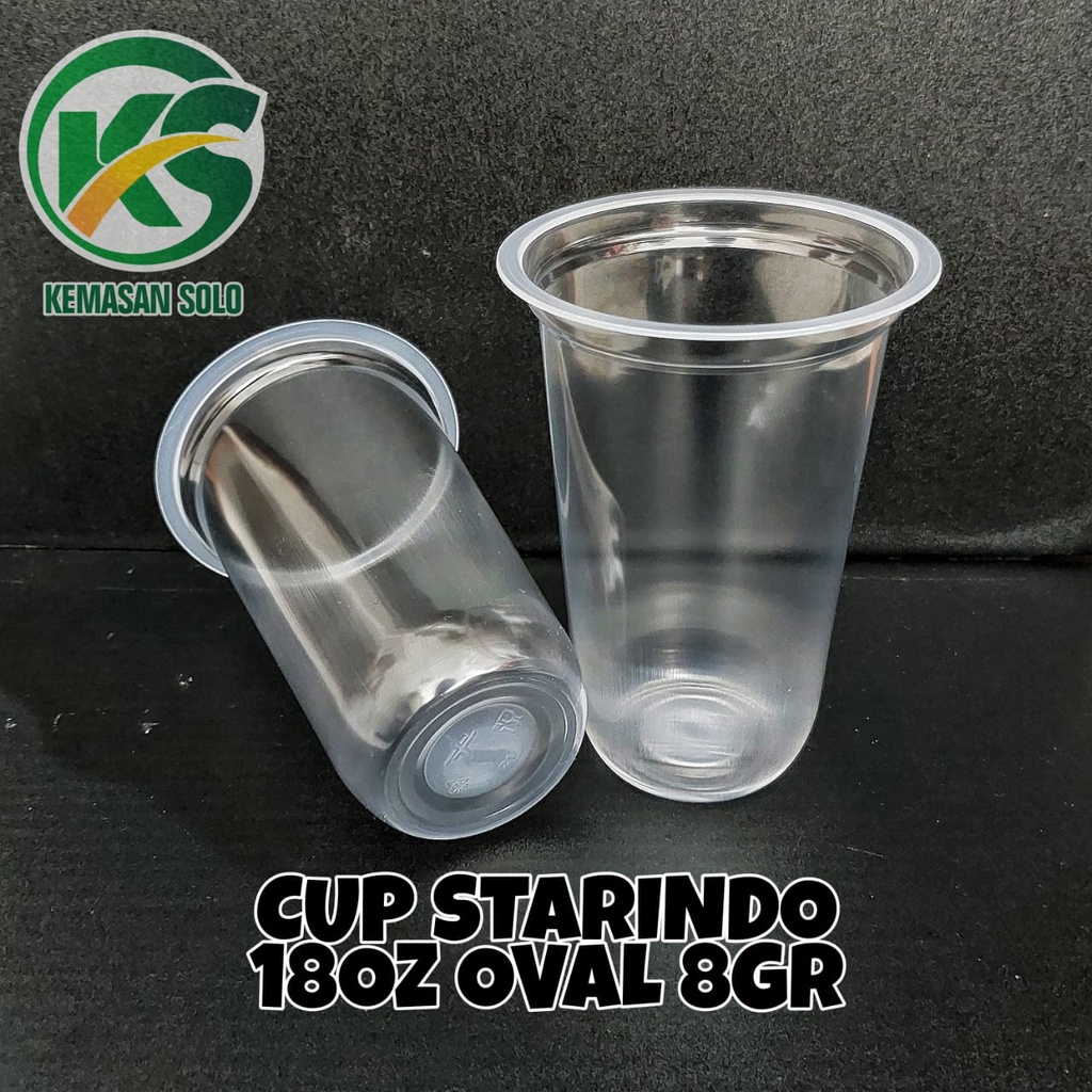 Gelas Plastik Cup oval PP Starindo 18 oz 8 gr