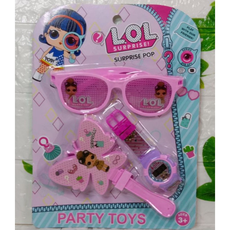 Mainan Anak Jam Tangan Kipas dan kaca mata karakter Frozen Dan Lol