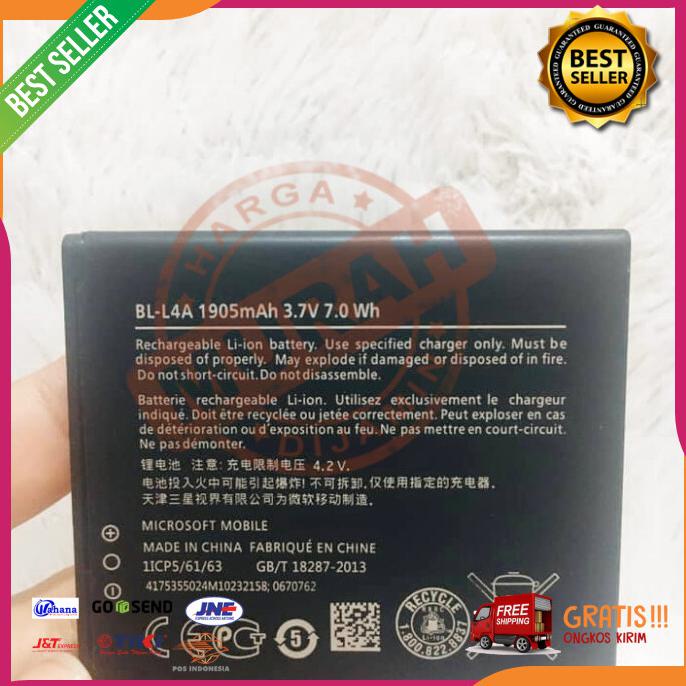 Acc Hp Baterai Nokia Bl L4A Microsoft Lumia 535 1905Mah Original Non Pack