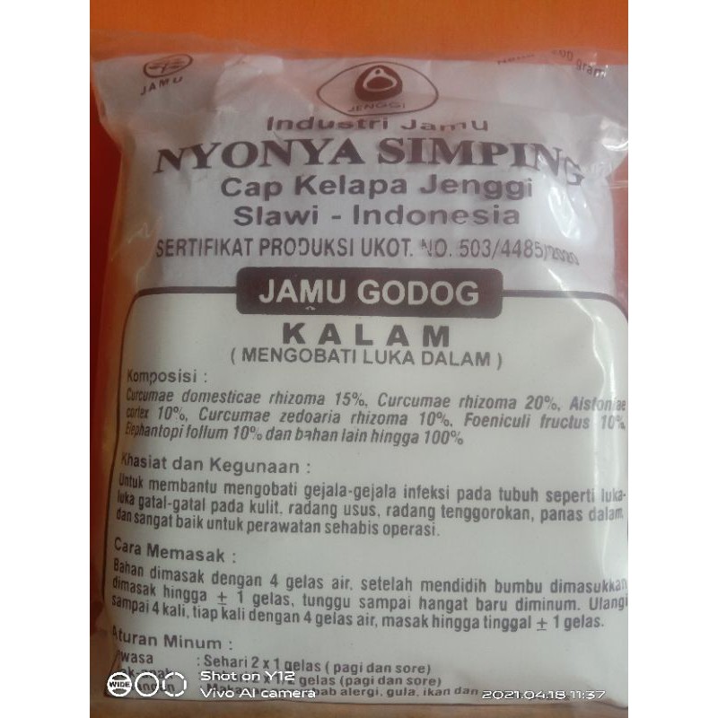 

jamu godok Kalam(mengobati luka dalam)