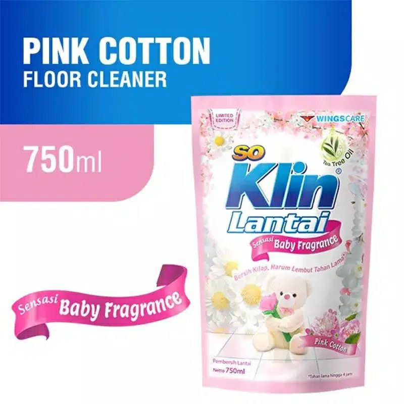 So Klin Lantai Sensasi Baby Fragrance Pink Cotton 750 mL