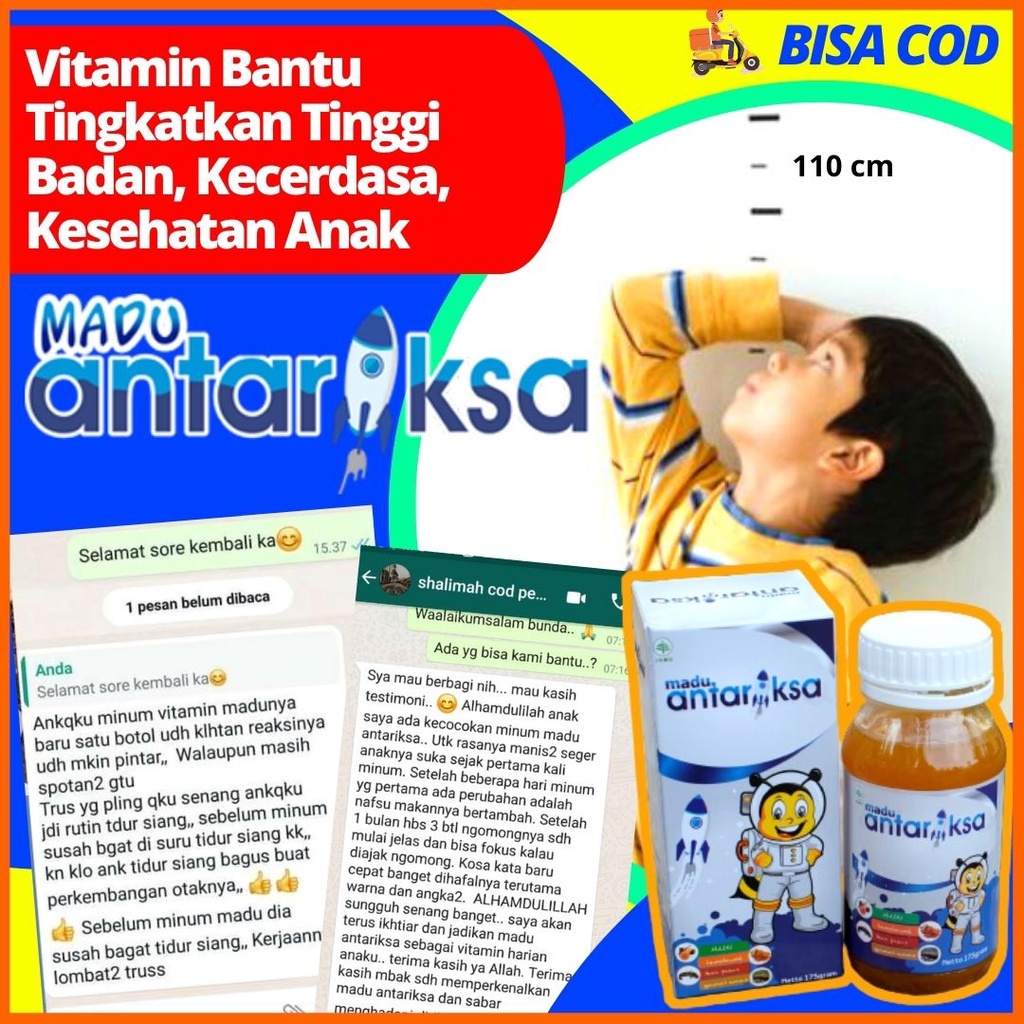 Obat Peninggi Badan Anak / Vitamin Tulang Tinggi Badan Anak / Suplemen Peninggi Badan Anak / Madu An