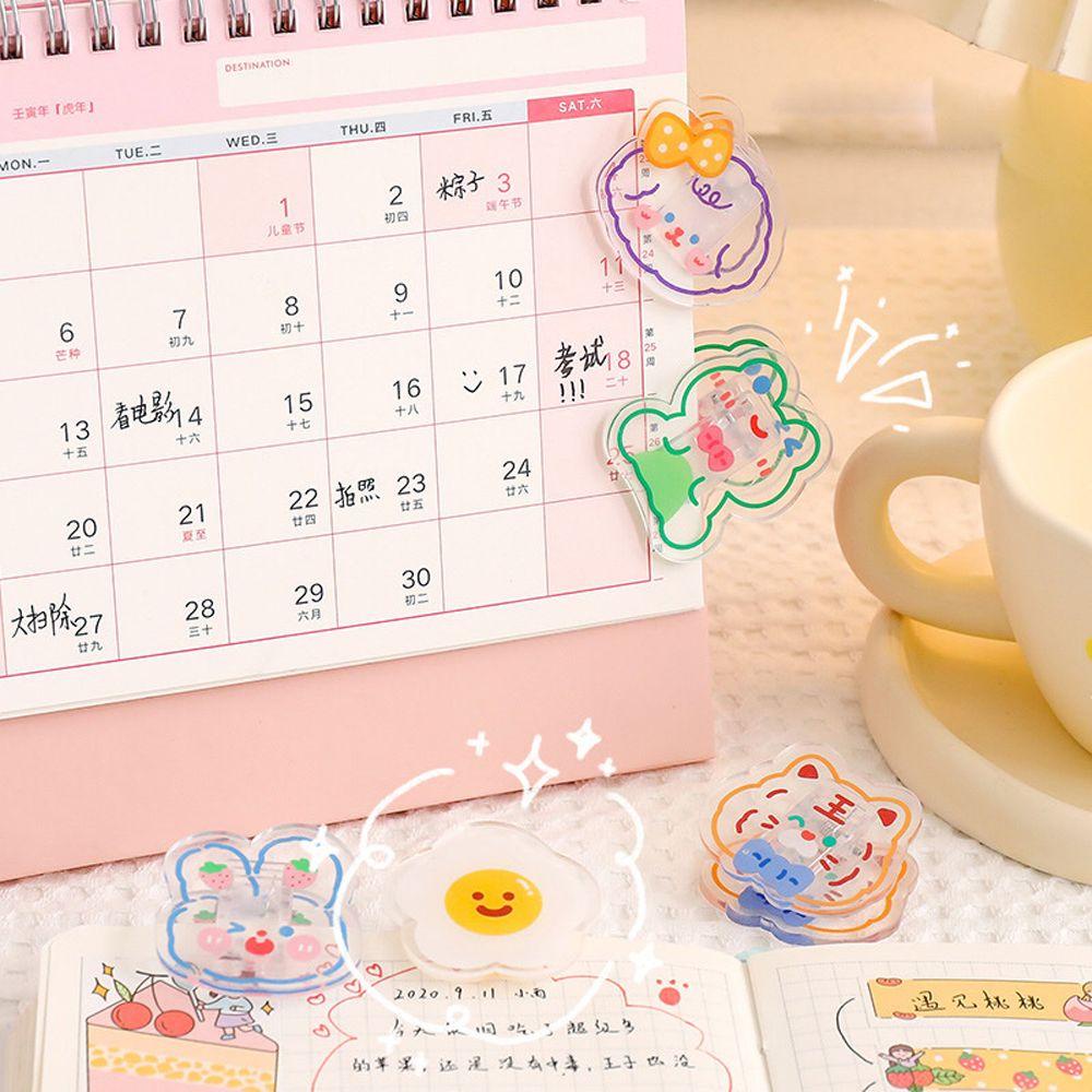 Lanfy Klip Transparan Kecil Hias Bookmark Alat Tulis Sekolah Surat Halaman Pemegang Perlengkapan Kantor Desktop Organizer Makanan Ringan Sealing Clip