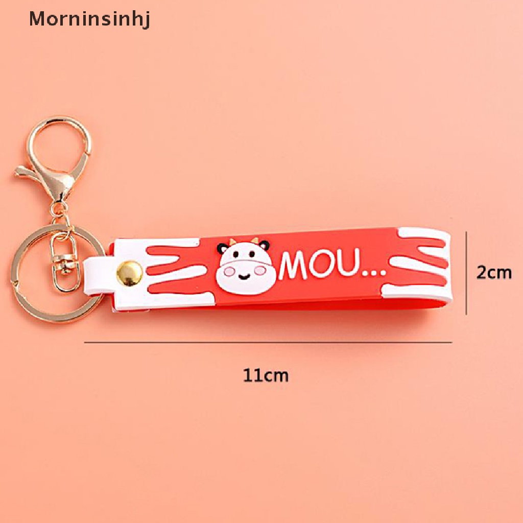 Mornin New Lovely Cow Keychain Charm Keychains Untuk Wanita Tas Liontin Gantungan Kunci Mobil id