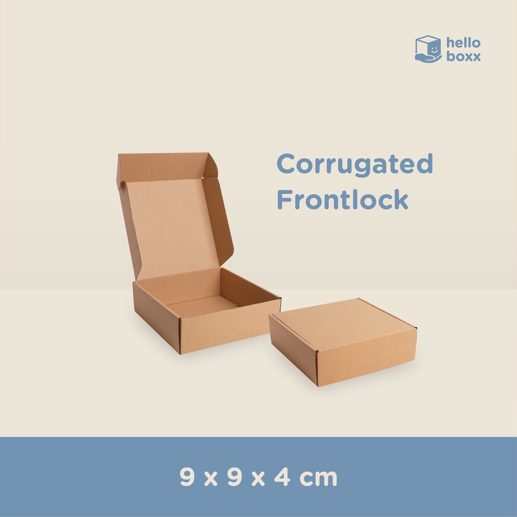 

[READY] 9 x 9 x 4 cm Corrugated box bahan daur ulang serba guna ukuran kecil by helloboxx