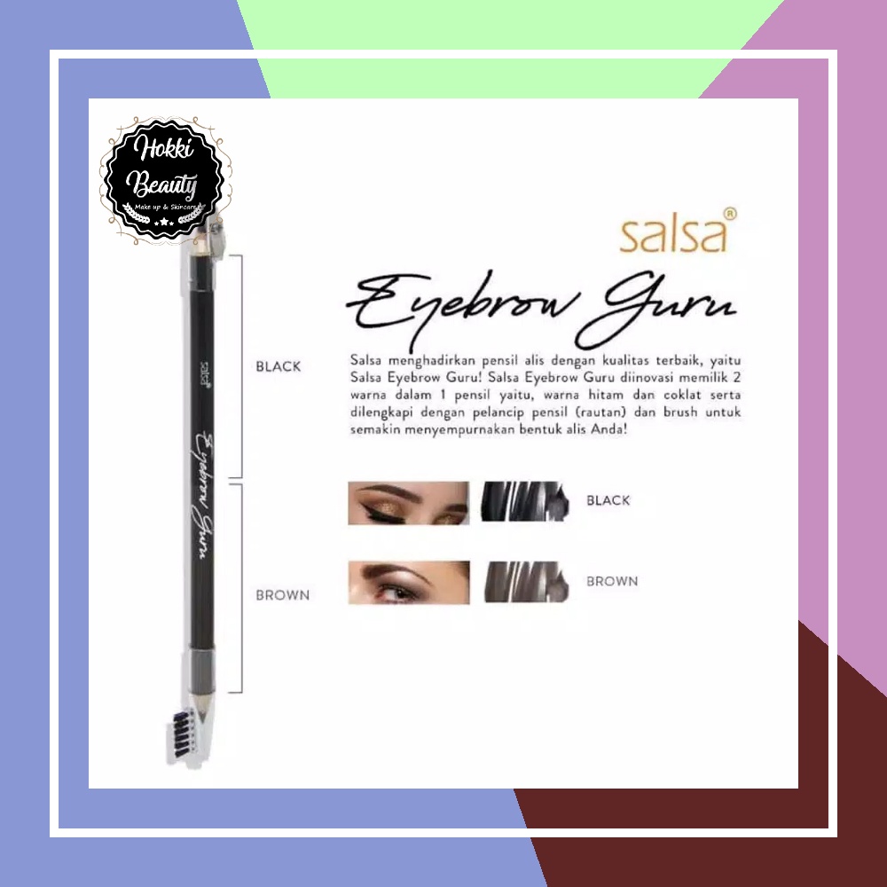 SALSA Pensil Alis 4in1 Eyebrow Guru / PENSIL ALIS 2 IN 1 HITAM COKLAT 1 LUSIN