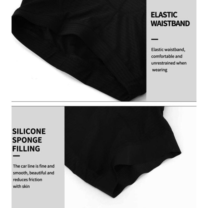 Xintown Celana Sepeda Padding Gel Ketat Pria Wanita Gel Hitam