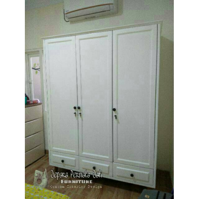  Lemari  pakaian duco modern retro pintu 3 Shopee Indonesia