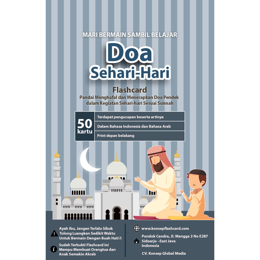 [1KG=10PCS] Konsep Flashcard Doa Sehari-Hari / Flash Card / Mainan Edukasi Kartu Pintar Anak