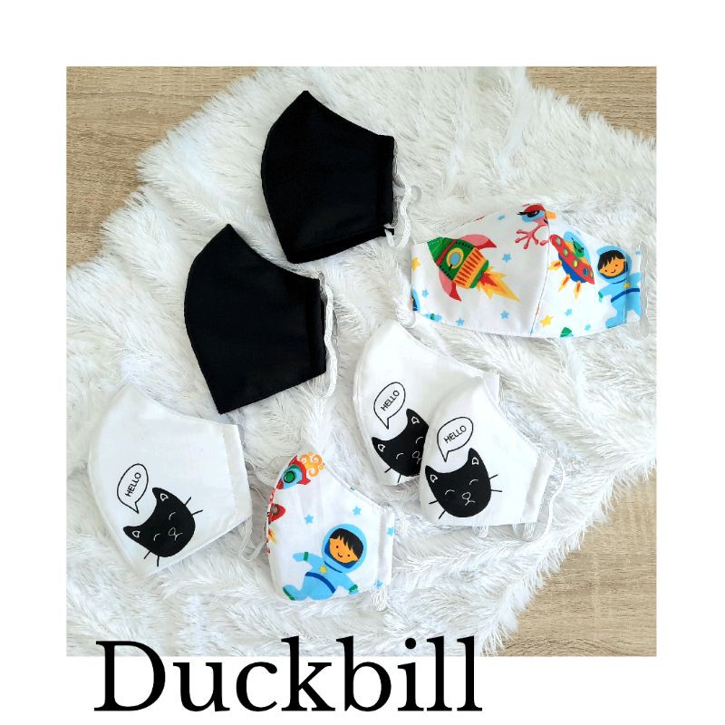 Masker kain katun 3 lapis Duckbill / Dewasa / Anak / Balita