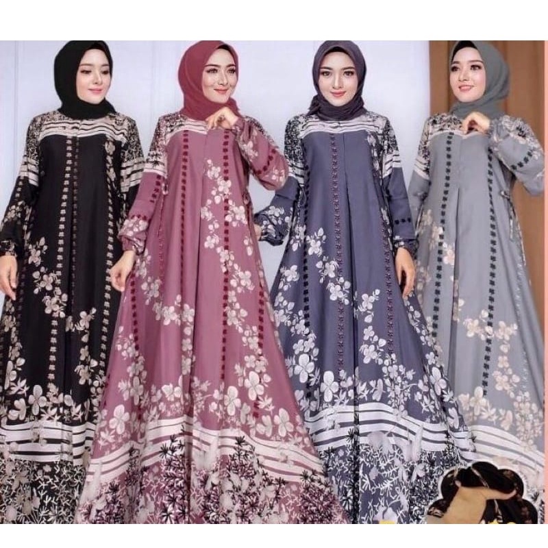 New Model Gamis Maxmara Lux Premium Motif Printing Original 100 Real Pict // Gamis Maxmara // Gamis 