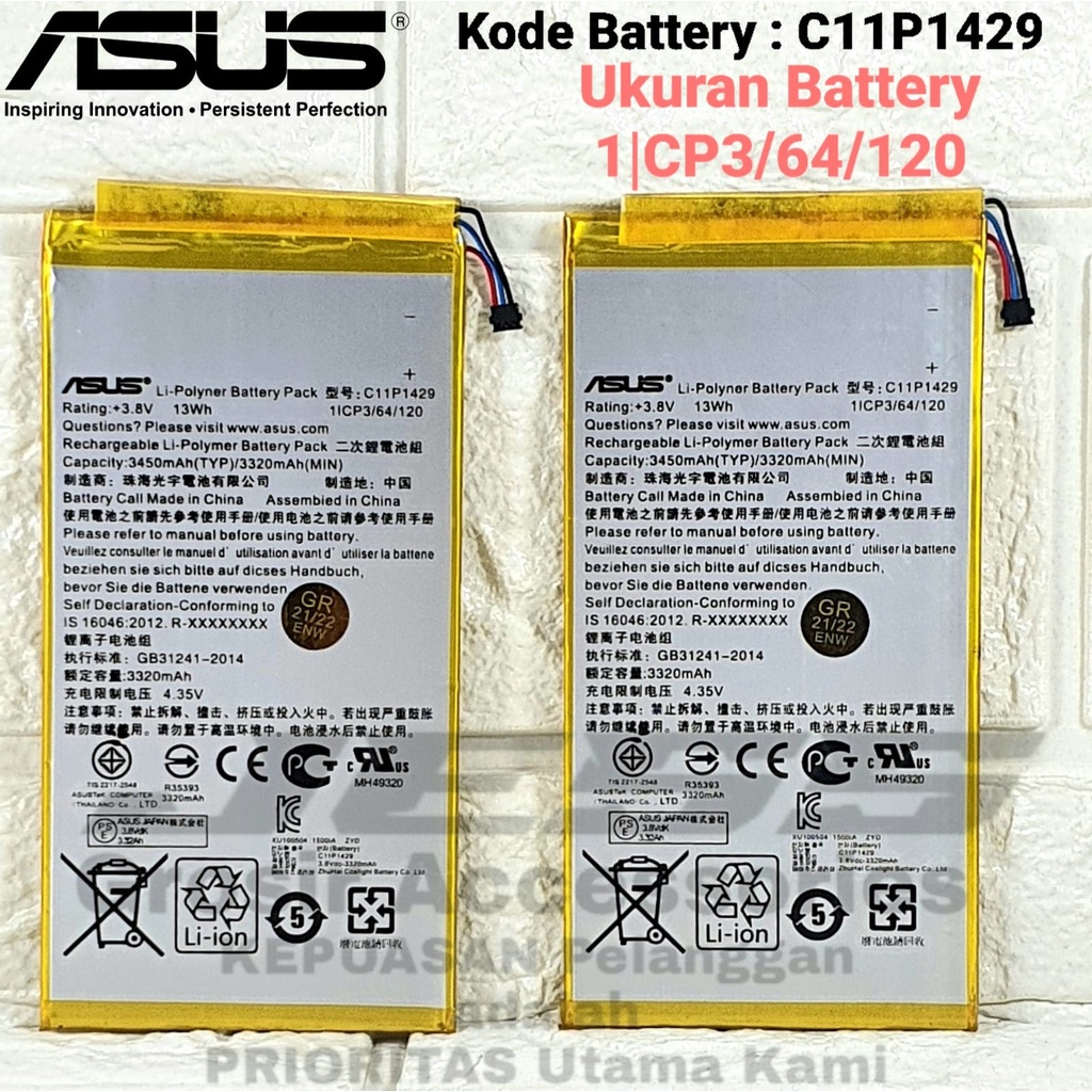 Baterai Battery Original ASUS Zenpad C 7.0 Inchi , Z170CG , C11P1429