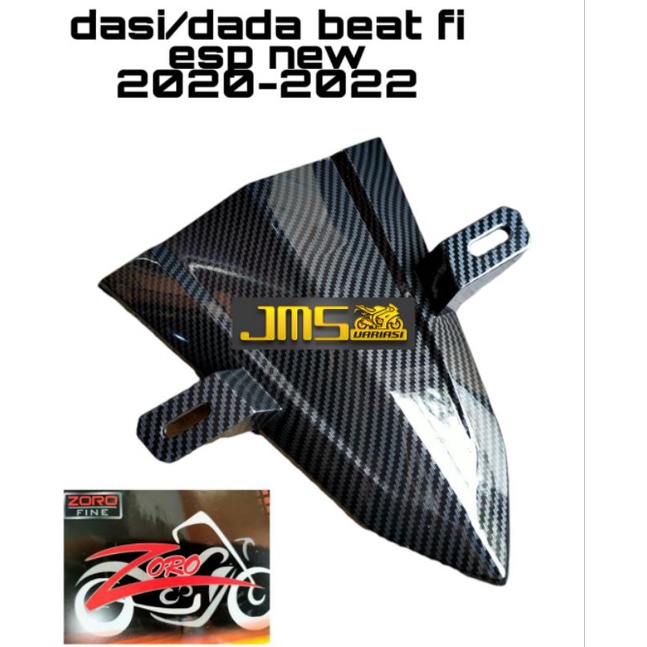 cover tutup carbon paket spakboard depan dan ducktail lampu belakang plus dasi tameng plat nomor beat esp new beat deluxe beat street new tahun 2020-2020 zoro