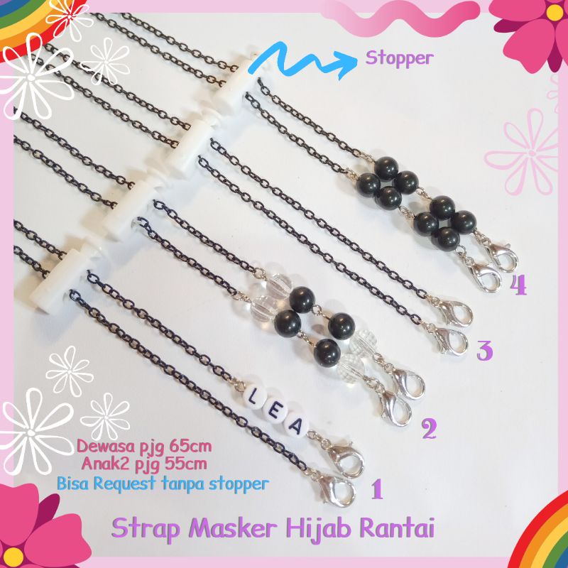 Strap Masker Hijab Rantai Strap Masker 2in1 Rantai Konektor Masker