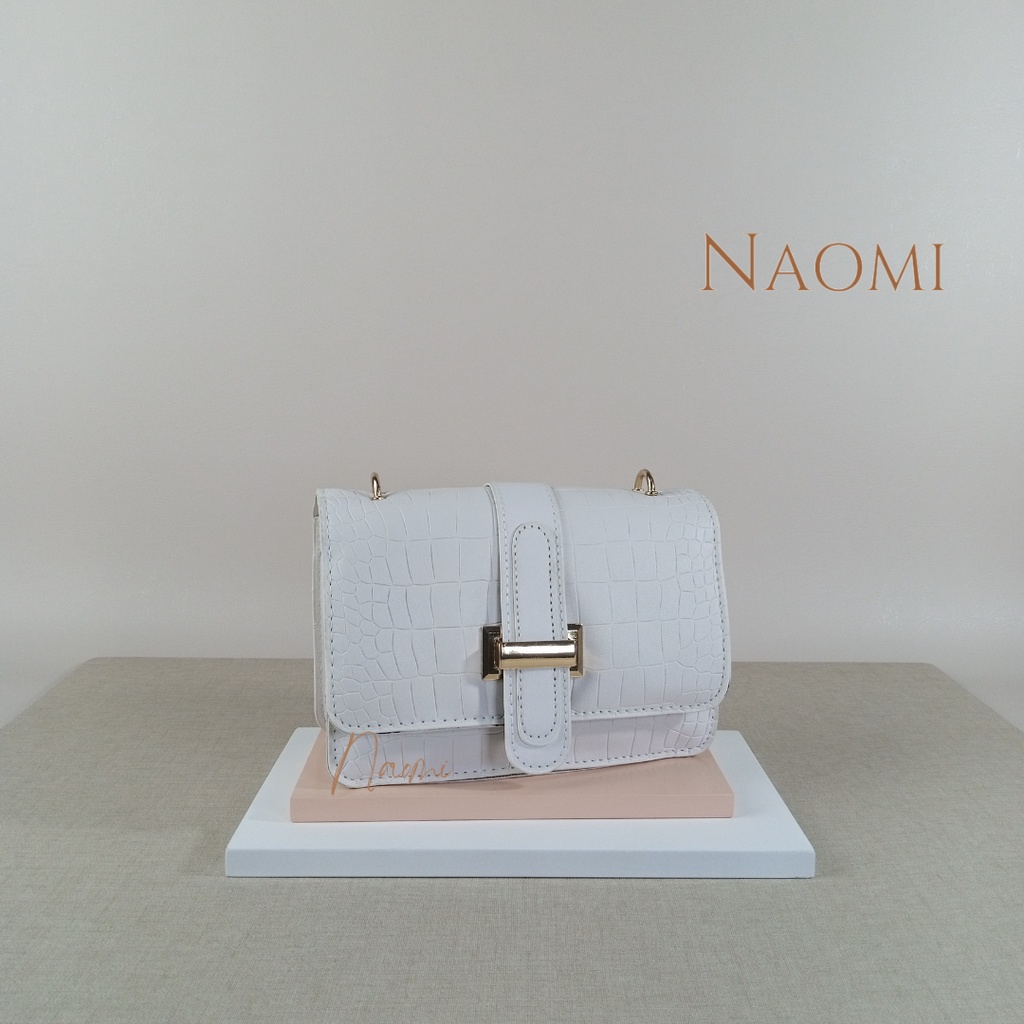 NAOMI - Gabriella Sling Bag Rantai Import Wanita - Elegant Simple Premium Shoulder Bag - Tas Selempang Kulit - Tas Wanita - Tas Naomi - Naomi Bag