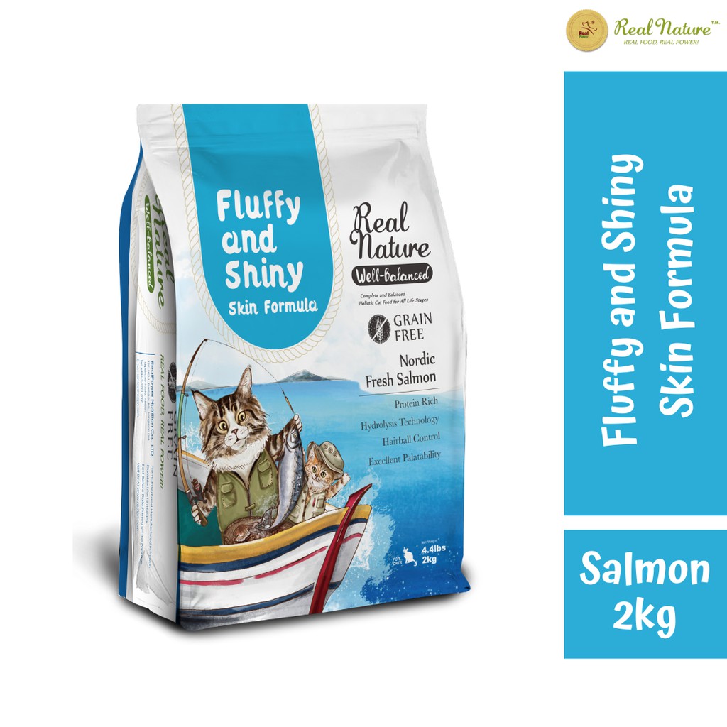 

RealPower - Real Nature Makanan Kucing - Fluffy and Shiny - Salmon 2kg | Holistic Dry Cat Food