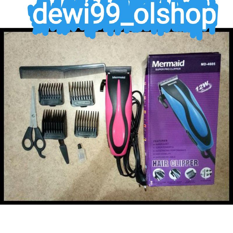 Mermaid Super Pro Hair Clipper MD 4605 / Alat Cukur Rambut / Alat Pangkas Rambut