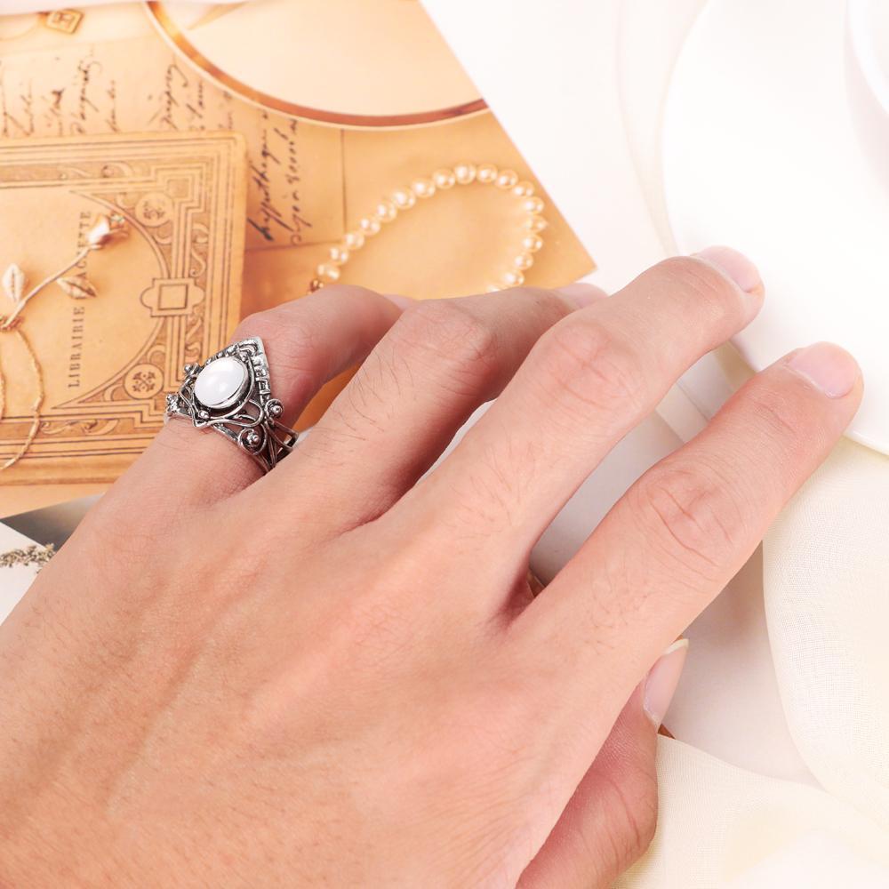 Preva Cincin Berlapis Perak Berlapis Cincin Indah Retro Bunga Ranting Perhiasan Pertunangan Band