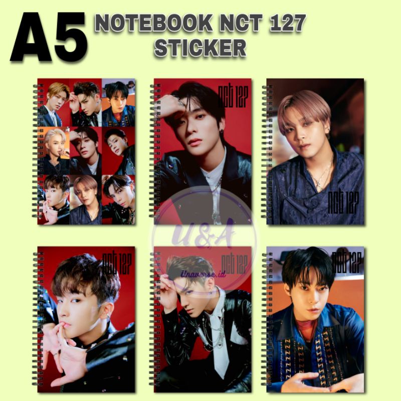 

[COD] NOTEBOOK A5 NCT 127 STICKER Buku Mark Jaehyun Taeyong Haechan