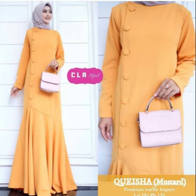 Gamis wanita warna orange cantik