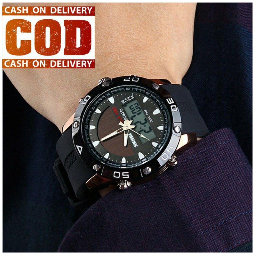 SKMEI 1064 ORIGINAL Jam Tangan Pria SKMEI Digital Analog Solar Charge