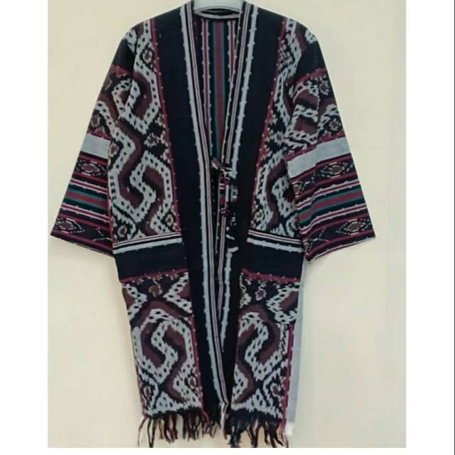 Cardigan etnic kain tenun ikat toraja