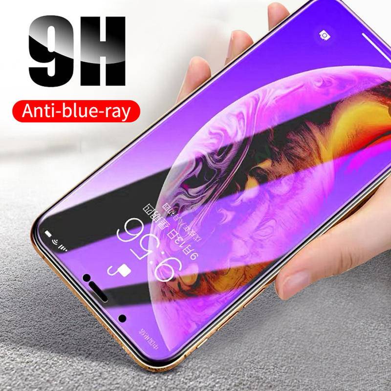 Anti Blue Light tempered glass for IPhone 11 12 Pro Max Mini 6 6s 7 8 Plus X XS Max XR SE 2020 phone screen protector protective film on glass