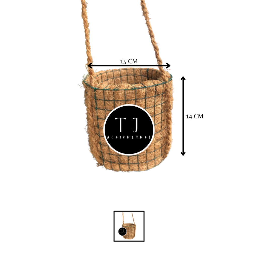 Pot Gantung Sabut Anggrek Bulat | Pot Organik Bunga Anggrek Sabut Kelapa | Pot Anggrek | Pot Tempel 