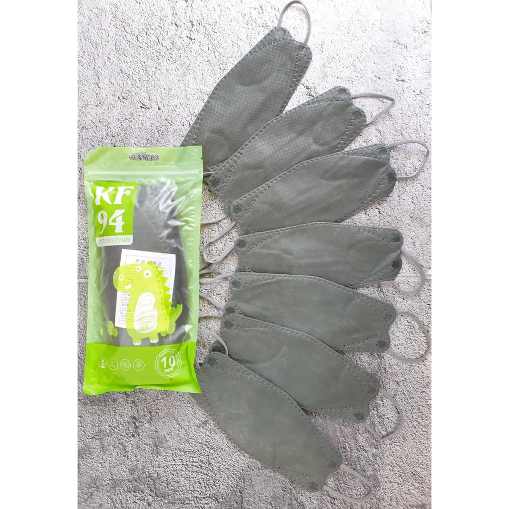 MASKER KF94 ANAK PUTIH HITAM MIX WARNA 1PACK ISI 10PCS / MASKER KOREA TERMURAH