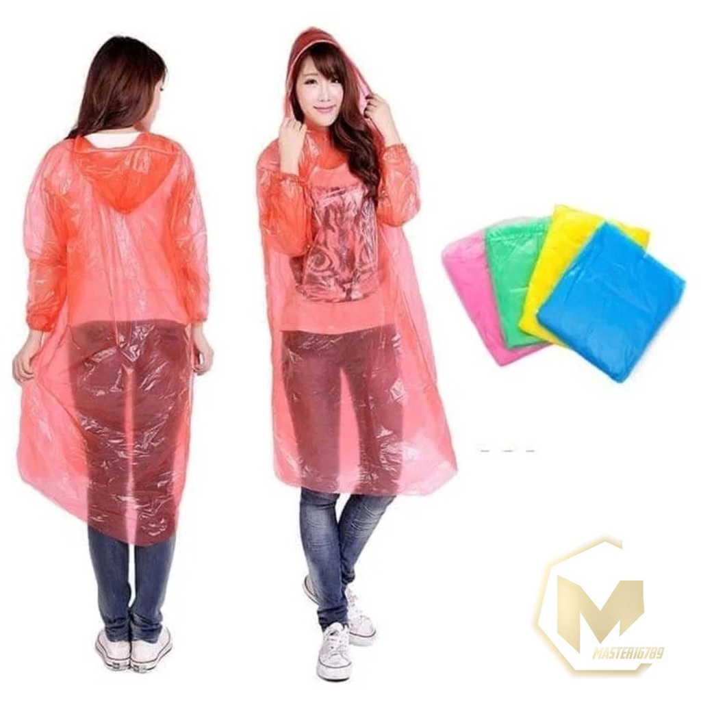 RT60 rain coat mantel jas hujan darurat plastik lengan panjang sekali pakai MA2571