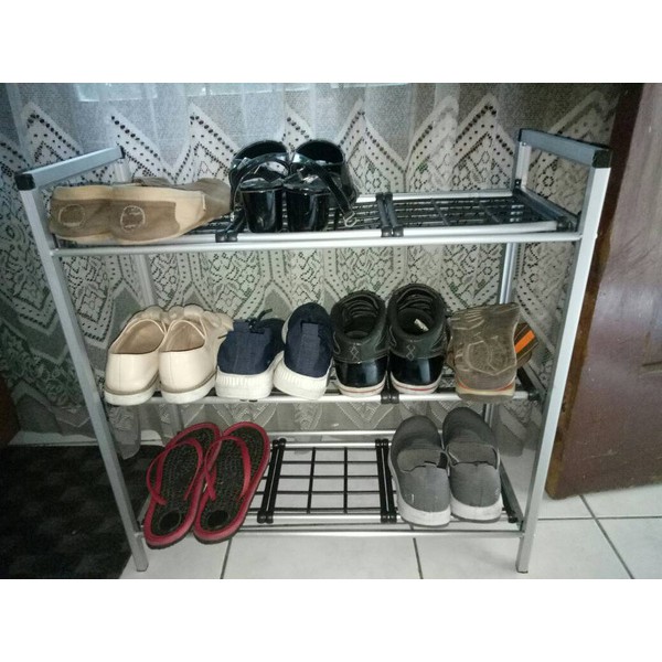 Rak Sepatu ALUMINIUM 3 Susun 4 susun 5 Susun Lengkap Murah Tempat Penyimpanan Sepatu