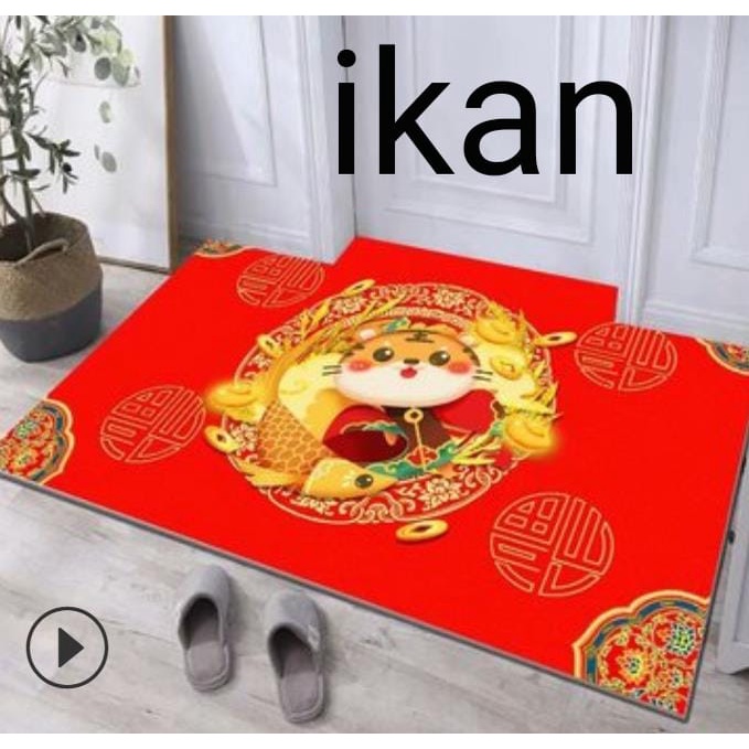 HOKKITERUS21 KESET MACAN karpet macan imlek anti slip 40 x 60 lampion ikan hoki K014