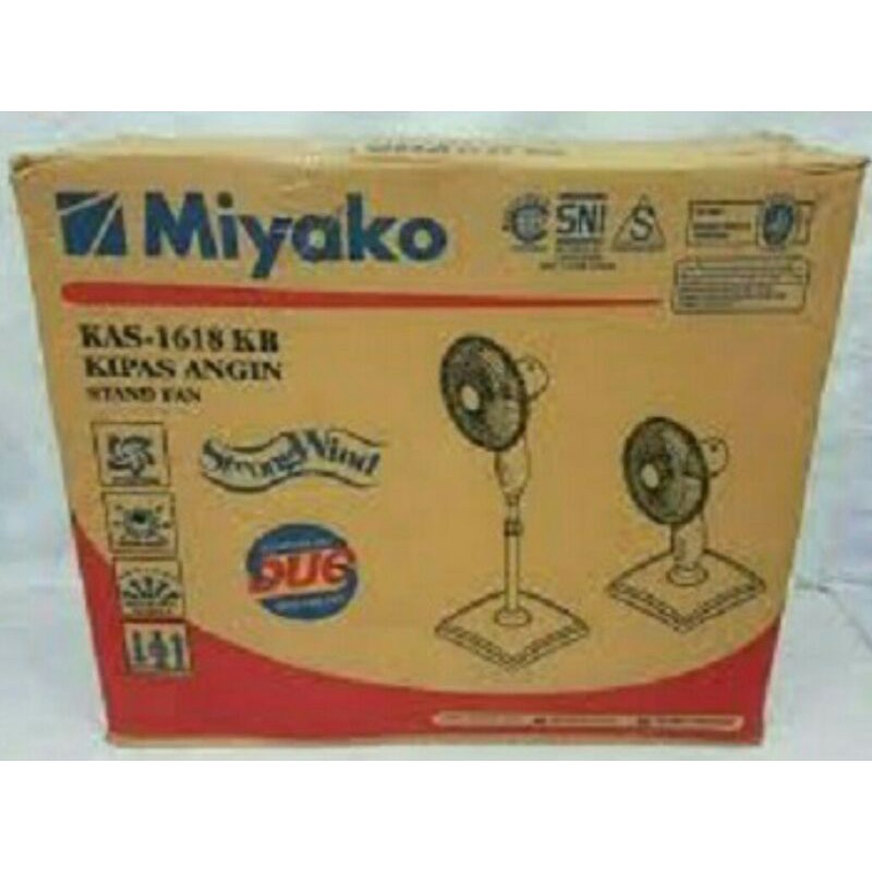 STAND FAN 16 inch KAS-1618 KB MIYAKO / KIPAS ANGIN BERDIRI 16 inch / KIPAS ANGIN KAKI KOTAK MIYAKO