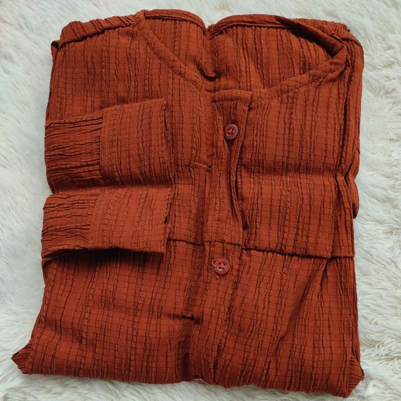 Shakila Maxy Dress Gamis Crinkle Airflow Lady Crush Premium Full Kancing-Shakila maroon