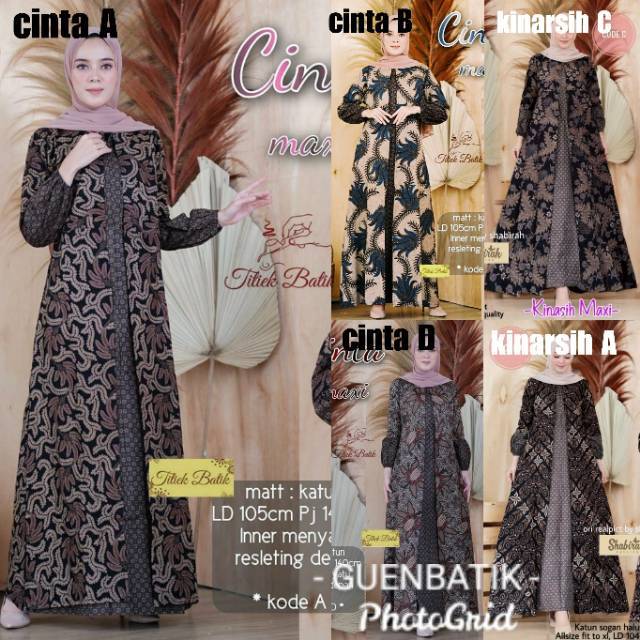 Gamis cardy batik - gamis sogan