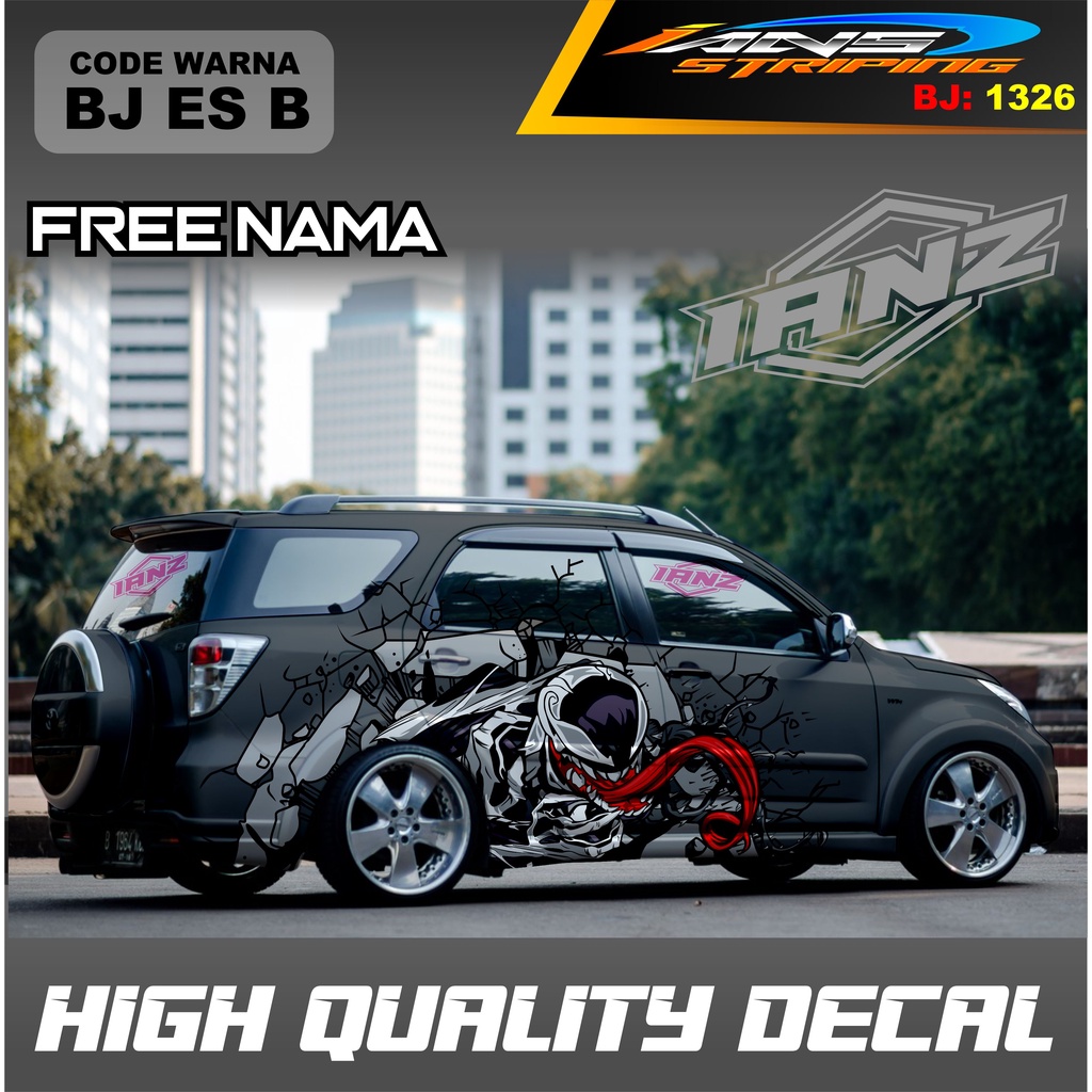 DECAL STIKER MOBIL TERIOS AVANZA INNOVA / STICKER VARIASI MOBIL VENOM / DECAL STIKER MOBIL