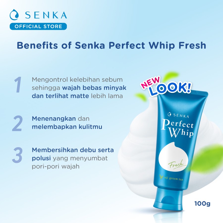 SENKA Perfect Whip Facial Foam 50g 100g 120g | clay white fresh anti shine collagen acne